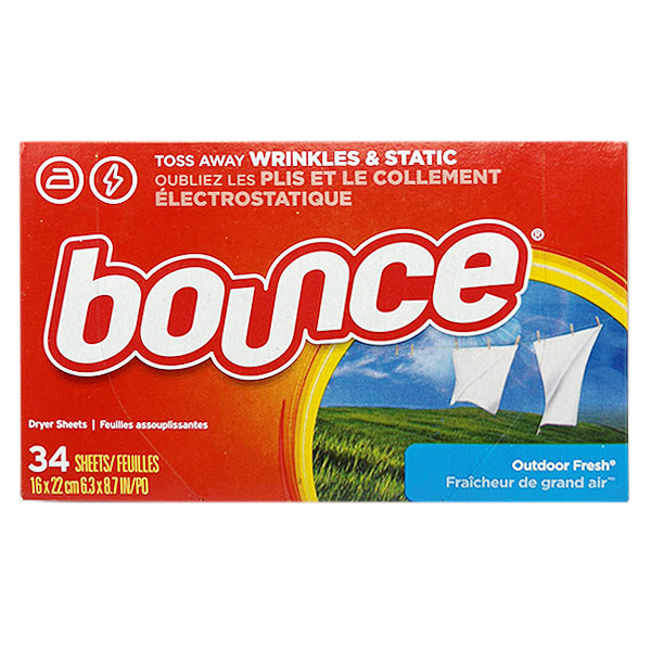 Bounce Fabric Softener Dryer Sheets Outdoor Fresh 34Sheets