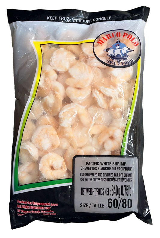 Marco polo pacific white shrimp peeled&deveined 60/80 340g