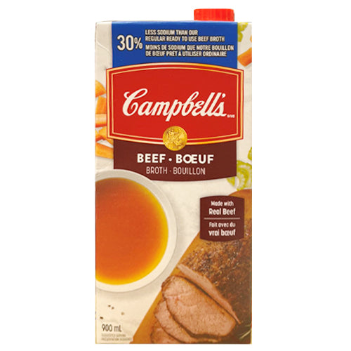 Campbell's Ready To Use 30% Less Sodium Beef Broth 900ml