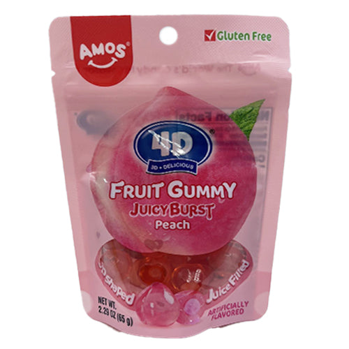 Amos 4D Fruit Gummy Juicy Burst Peach 65g