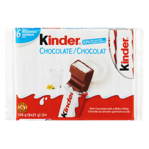 Kinder Chocolate Bars 6 X 21g