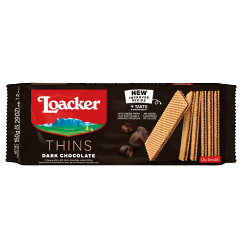 Loacker Thins Dark Chocolate Chocolate Wafers 150g