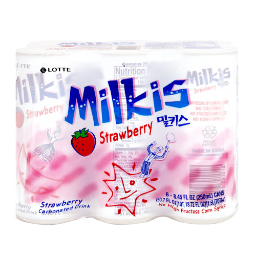 Lotte Milkis Carbonated Drink-Strawberry 250ml*6