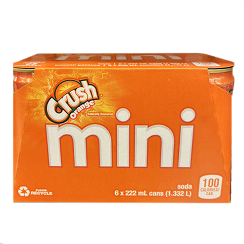 Mini Crush Orange Soft Drink 6 X 222ml