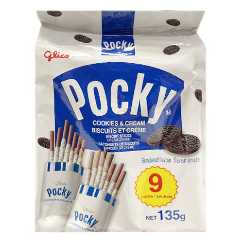 Pocky Cookies & Cream Biscuits Sticks Family Pack 135g