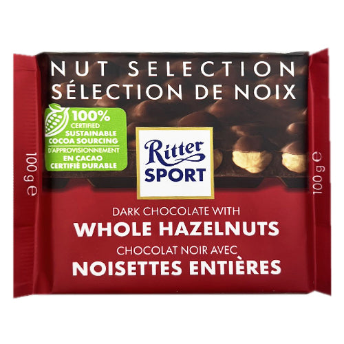 Ritter Sport Dark Chocolate with Whole Hazelnuts 100g