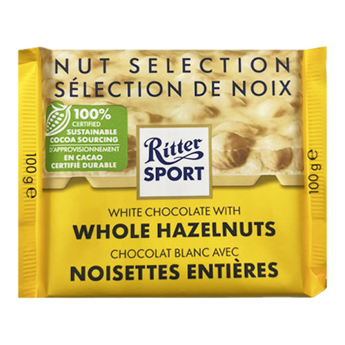 Ritter Sport White Chocolate with Whole Hazelnuts 100g