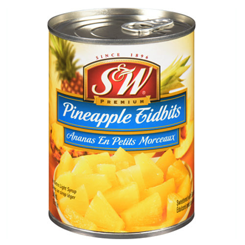 S&W Pineapple Eidbits In Extra Light Syrup 454g