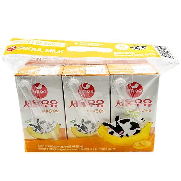 Seoul Milk-Banana Flavored Milk Drink 6pack