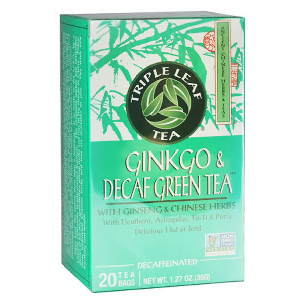 Triple Leaf Brand Ginkgo Decaf Green Tea 20 Tea bags