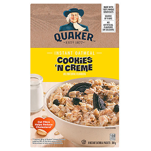 Quaker Oatmeal Cookies 'N Creme Flavour Instant Oatmeal 304g