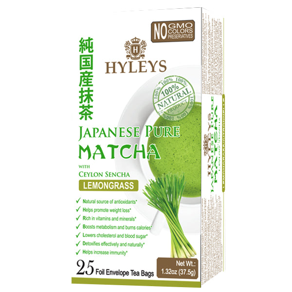 Hyleys Japanese Pure Matcha with Ceylon Sencha 25 Tea Bags
