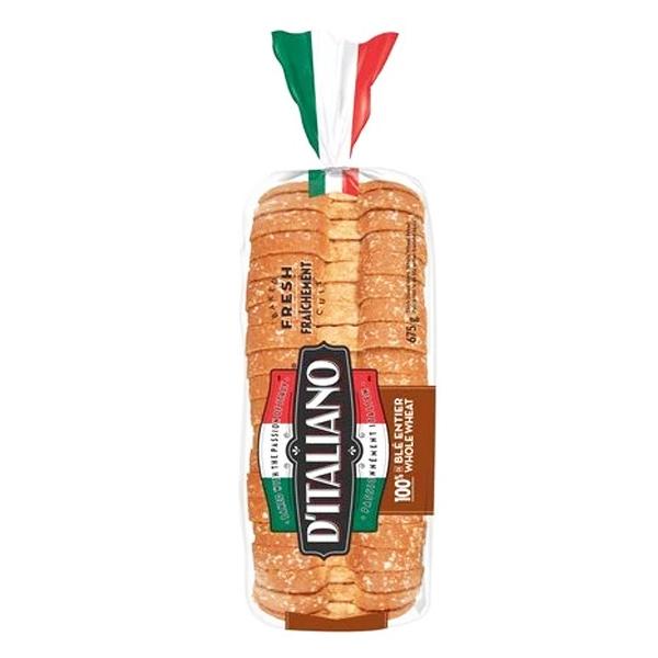 D'Italiano Whole Wheat Bread 675g