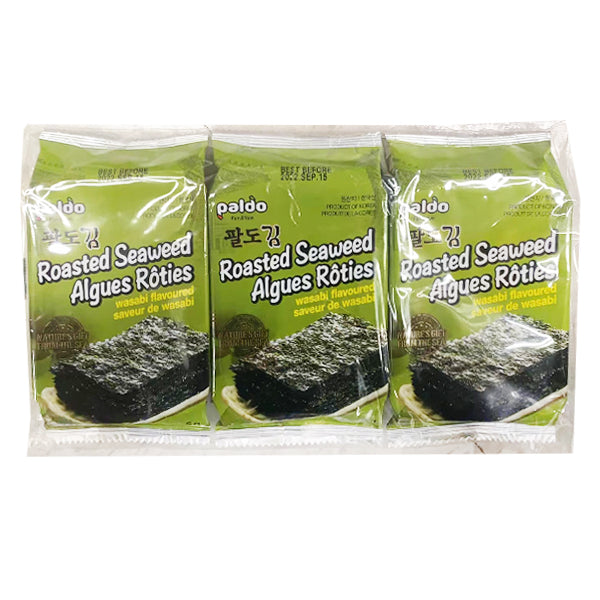 Paldo Roasted Seaweed-Wasabi Flavoured 5g*3