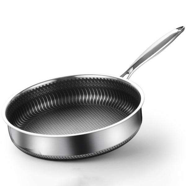 DY Stainless Steel Frying 304 Steel Pan 28cm