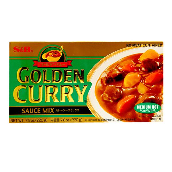 S&B Golden Curry Sauce Mix-Medium Hot 220g