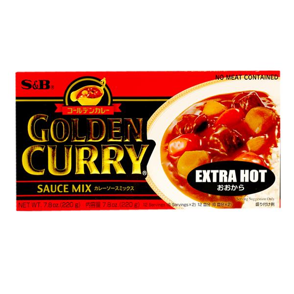 S&B Golden Curry Sauce Mix-Extra Hot 220g