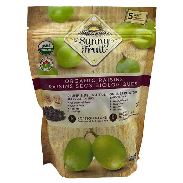 Sunny Fruit Organic Raisins 5 portion Packs 150g