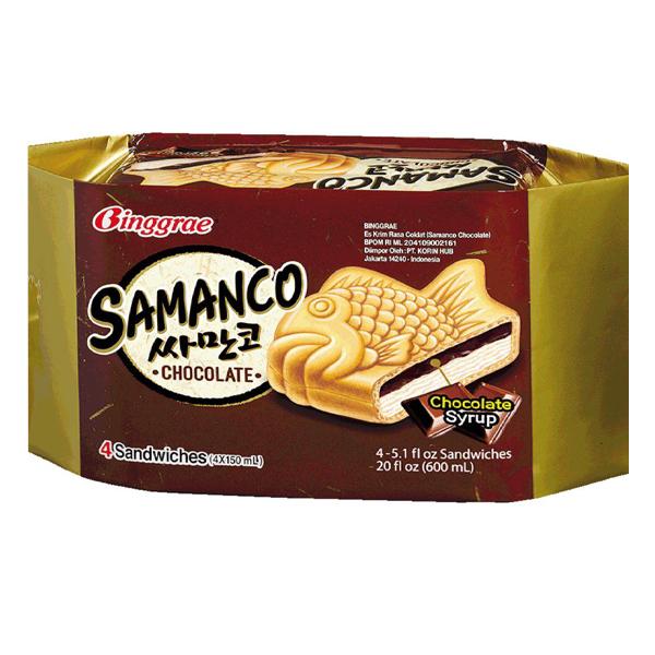 Binggrae Samanco Chocolate Ice Sandwiches 4*150ml