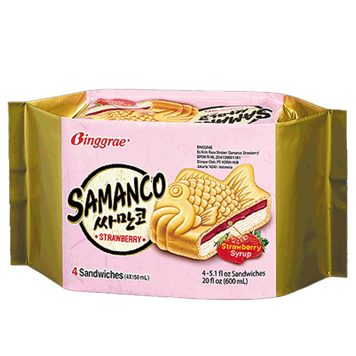 Binggrae Samanco 草莓冰三明治冰淇淋 4*150ml