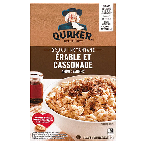 Quaker Maple & Brown Sugar Flavour Instant Oatmeal 344g